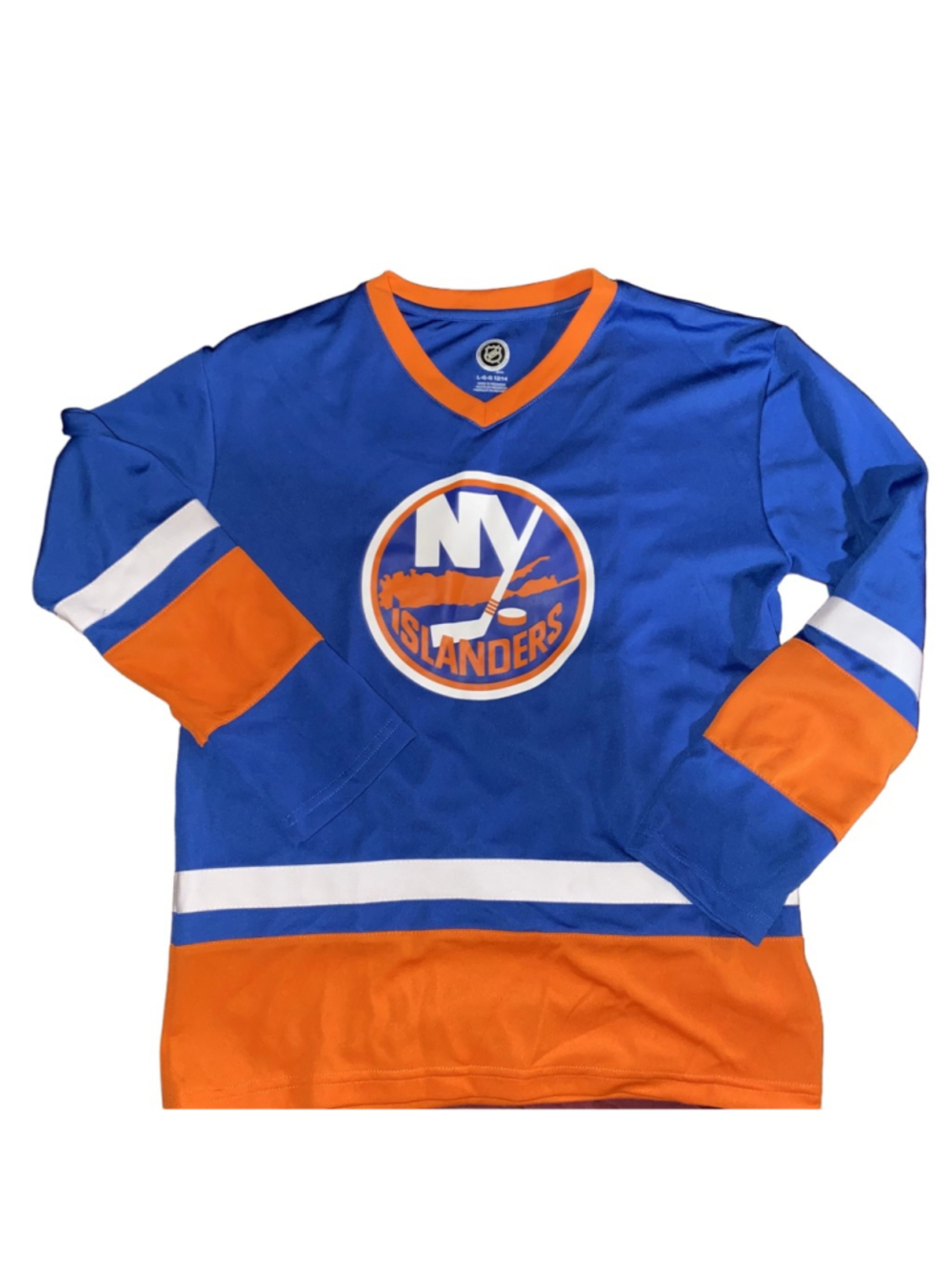 Boys Officially Licensed NHL Islanders Jersey Blue Orange Size L
